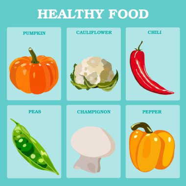 Taze sebze vektör kavramı ayarla. 