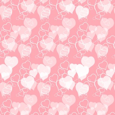 Sorunsuz vektör desen beyaz yürekleri.