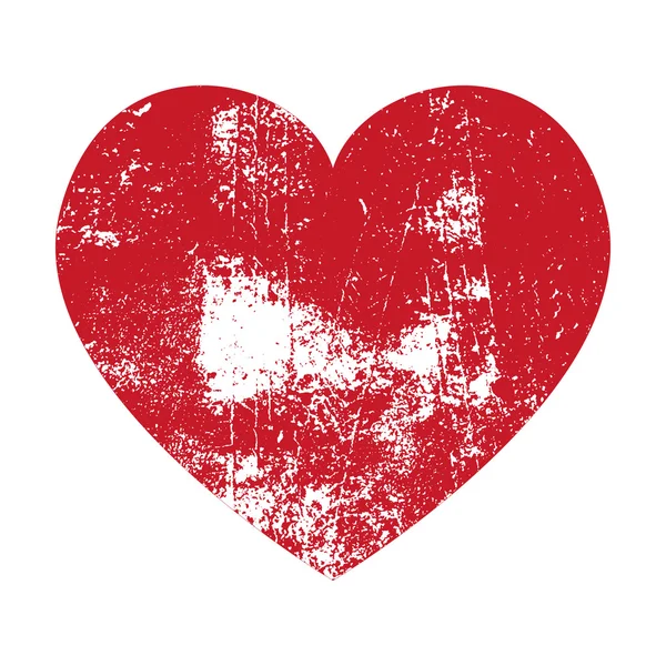 Corazón Grunge. Corazón Rojo. Forma de corazón. Corazón angustiado. Textura del corazón. Corazón del Día de San Valentín. Fondo del corazón. Cepillo corazón accidente cerebrovascular. Corazón vectorial  . — Vector de stock