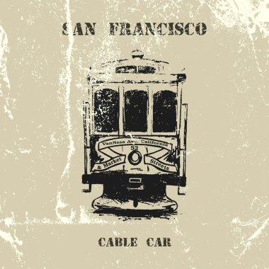 San Francisco teleferik Vintage el çekilmiş.