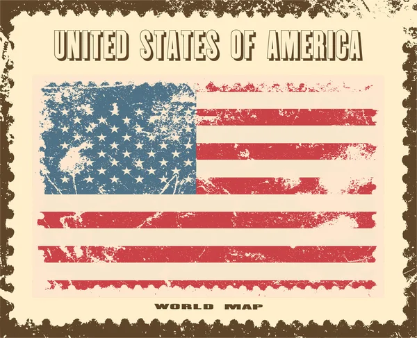 アメリカのグランジ旗ベクトル イラスト — ストックベクタ