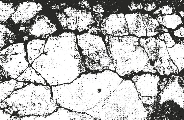 Texture de recouvrement perturbée du métal de poussière, béton écaillé fissuré — Image vectorielle