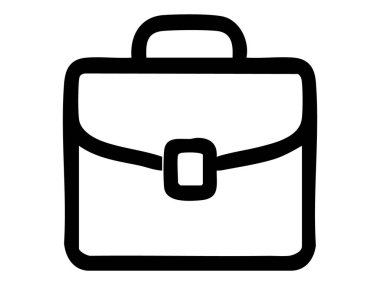 Black outline of briefcase icon, isolated on white background. concept of business, office, work, professional, bag, career icon, logo, design element
