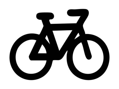 Black silhouette of bicycle icon isolated on white background, illustration. concept of cycling, bike transportation, eco-friendly commuting, design element, active lifestyle.