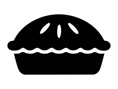 Geleneksel noel turtasının siyah silueti, üzerinde yaprak süslemesi, beyaz arka planda izole. Tatil tatlısı konsepti, bayram ziyafeti, mevsimlik pişirme, ikon, logo, tasarım unsuru.