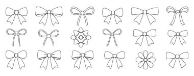 Dekoratif simgeler, hediye paketi fikirleri, el sanatları ve logo unsurları için mükemmel olan, beyaz arkaplanda siyah tasarım koleksiyonu.