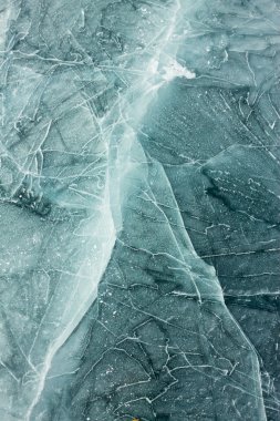 Deniz Baykal mavi buz üzerinde çatlaklar paterni