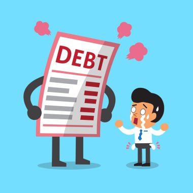 Çizgi film işadamı ile büyük borç mektup