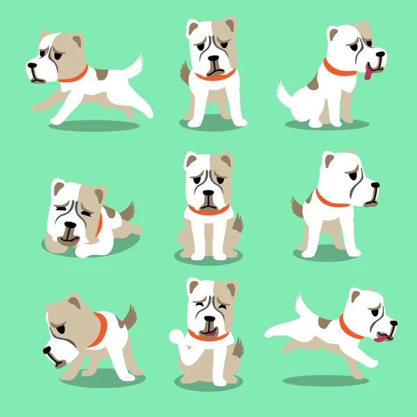 Personaje de dibujos animados alabai perro poses conjunto — Vector de stock