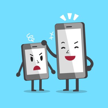 Çizgi film farklı boyutlu akıllı telefonlar