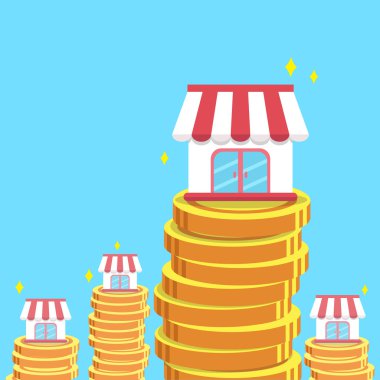 Franchise iş dükkan ve para sikke