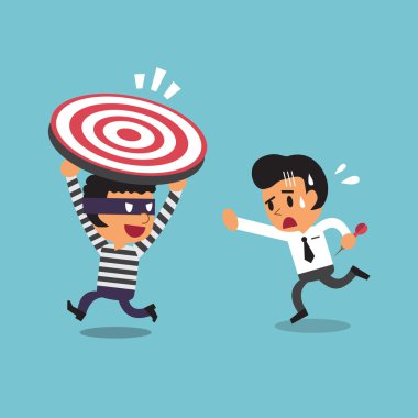 Çizgi film hırsız işadamı hedeften çalmak