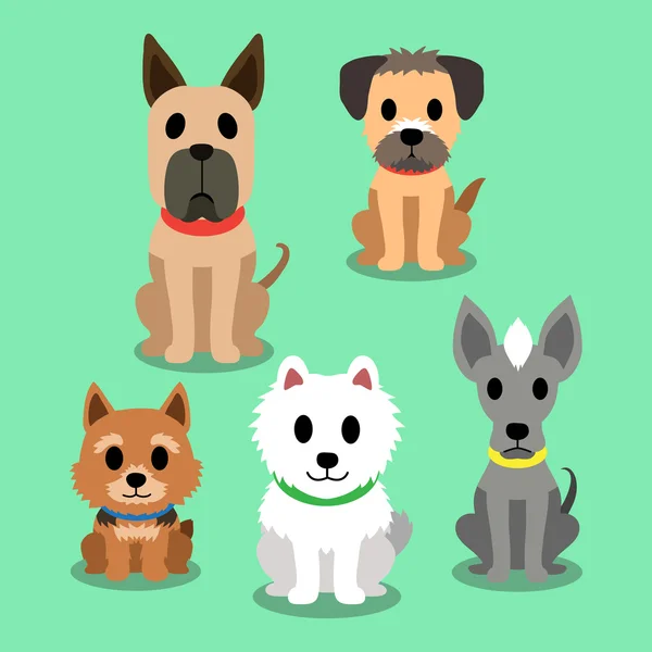 Conjunto de cães desenhos animados —  Vetores de Stock