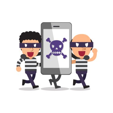 Çizgi film smartphone ile hırsızlar