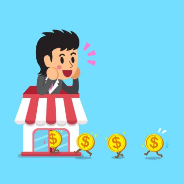 Çizgi film işkadını onun iş ile para kazanma