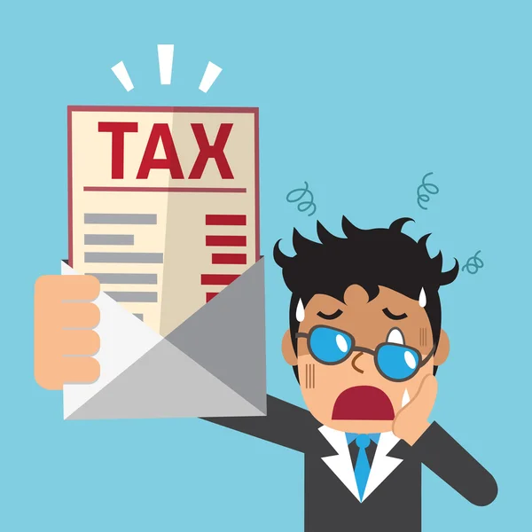 Kreskówka list biznesmen i podatku — Wektor stockowy