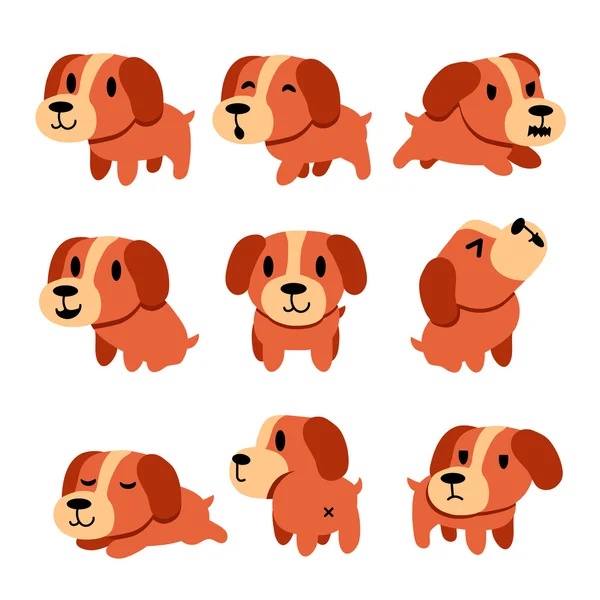 Kreslená postava psa představuje sadu — Stockový vektor