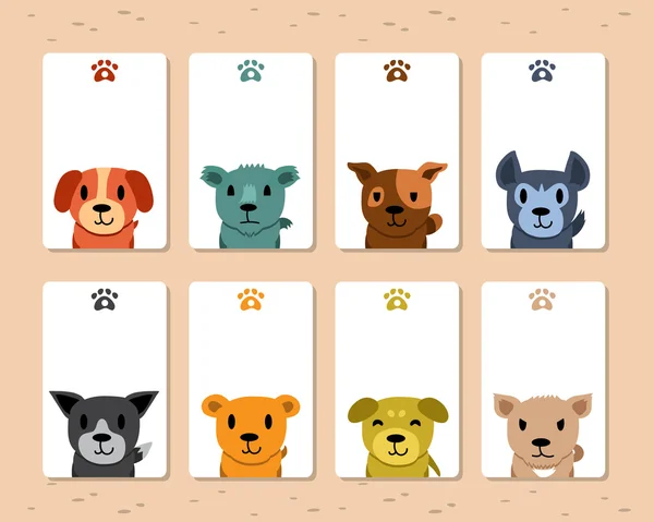 Cartoon dogs card template — Stock Vector