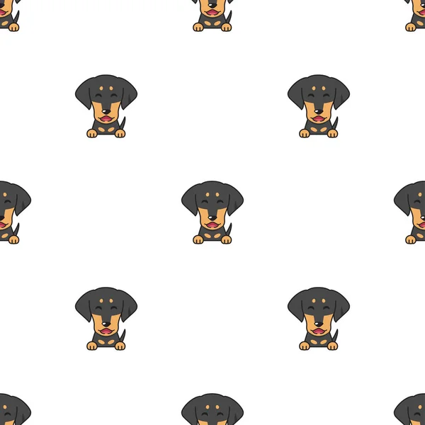 Vector Personagem Desenho Animado Dachshund Cão Sem Costura Fundo Padrão — Vetor de Stock