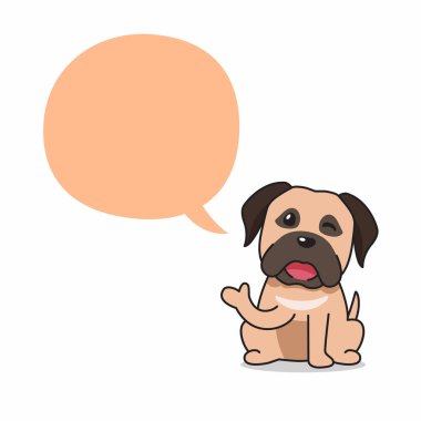 Tasarım için konuşma balonu olan çizgi film karakteri köpeği.