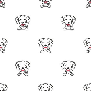 Dizayn için farklı duygular gösteren Dalmaçyalı köpek yüzleri..