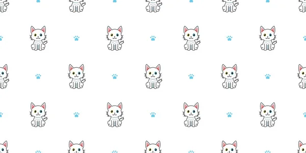 Vector Cartoon Charakter Katze Nahtlose Muster Hintergrund Für Design — Stockvektor