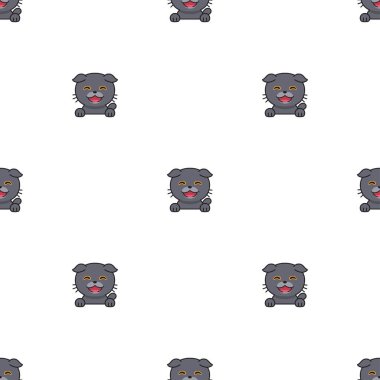 Çizgi film karakteri İskoç kedisi tasarım için kusursuz desen arkaplanı.