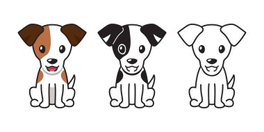 Tasarım için Jack Russell Terrier 'ın vektör karikatür seti.