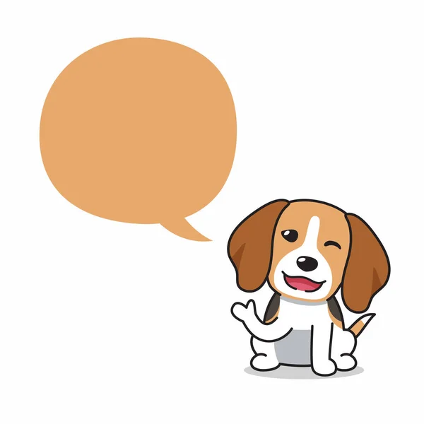 Chien Beagle Personnage Bande Dessinée Avec Bulle Parole Pour Conception — Image vectorielle