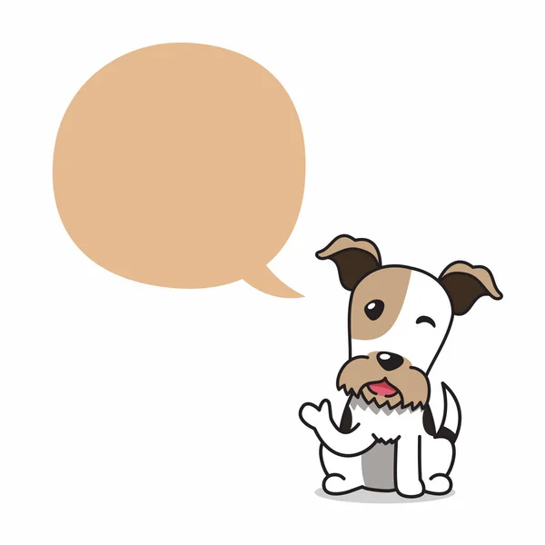 Chien Terrier Renard Personnage Bande Dessinée Avec Bulle Parole Pour — Image vectorielle