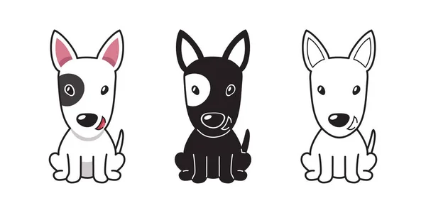 Vector Σετ Κινουμένων Σχεδίων Του Ταύρου Terrier Σκυλί Για Σχεδιασμό — Διανυσματικό Αρχείο