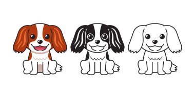 Tasarım için şövalye kral Charles Spaniel 'in vektör karikatür seti..