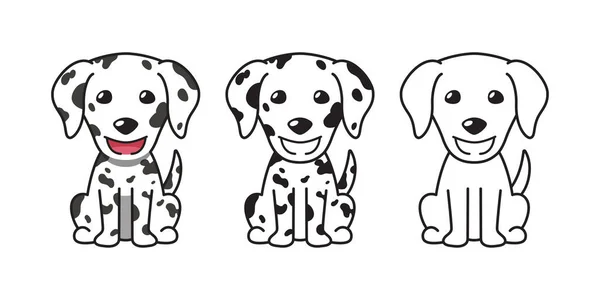 Vector Tekenfilmset Van Dalmatian Hond Voor Ontwerp — Stockvector
