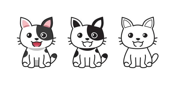 Conjunto Vetor Personagem Desenho Animado Gato Para Projeto —  Vetores de Stock