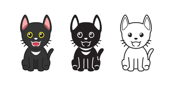 Conjunto Vectores Personaje Dibujos Animados Lindo Gato Para Diseño — Vector de stock