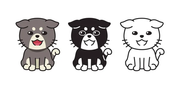 Conjunto Vetor Personagem Desenho Animado Gato Para Projeto —  Vetores de Stock