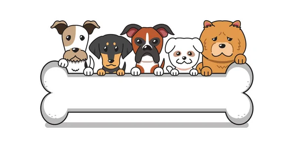 Chiens Dessin Animé Vectoriel Avec Gros Pour Conception — Image vectorielle