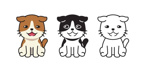 Personagem Desenho Animado Vetorial Conjunto Gato Bonito Para Design —  Vetores de Stock