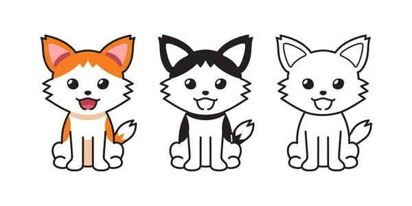 Векторний Мультиплікаційний Набір Персонажа Щасливий Кіт Дизайну — стоковий вектор