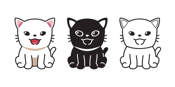 Set Vettoriali Personaggio Dei Cartoni Animati Gatto Design — Vettoriale Stock