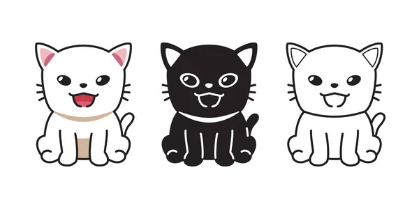 Conjunto Vectores Dibujos Animados Personaje Gato Para Diseño — Vector de stock