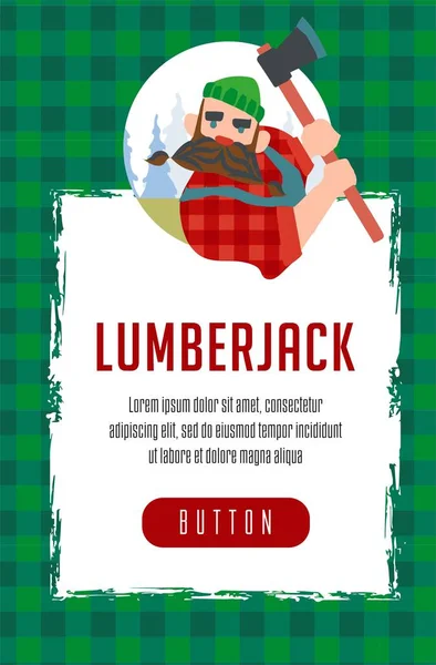 Lumberjack Amante Cerveja Ilustração Vetorial —  Vetores de Stock