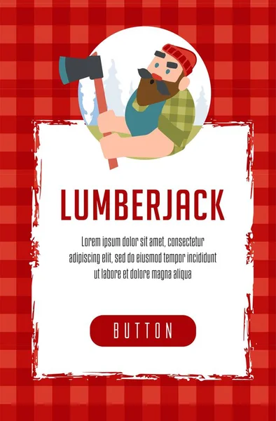 Lumberjack Amante Cerveja Ilustração Vetorial —  Vetores de Stock