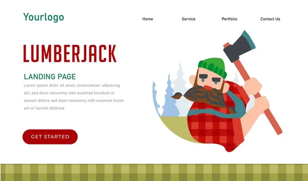 Lumberjack Amante Cerveja Ilustração Vetorial —  Vetores de Stock