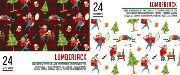 Lumberjack Shirt Pattern Vector Buffalo Check Χριστουγεννιάτικα Σχέδια Κόκκινο Πράσινο — Διανυσματικό Αρχείο