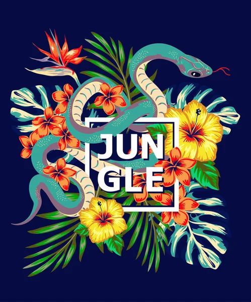 Jungle Slang Kunst Illustratie Schets Voor Het Afdrukken Stof Kleding — Stockvector