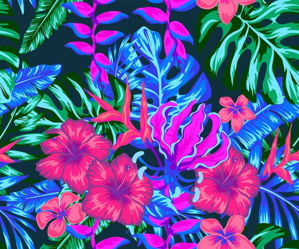 Néon Tropiques Fond Écran Nature Punk Tropical Motif Vectoriel Sans — Image vectorielle