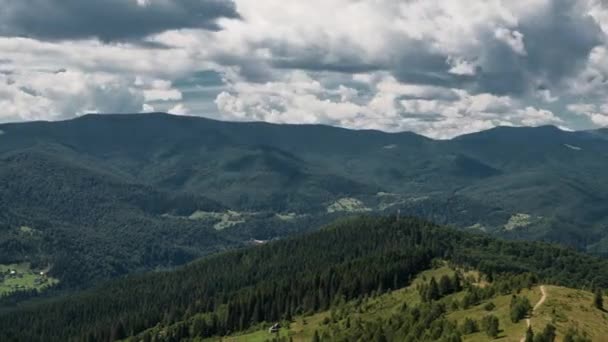 Carpathian mountains panorama from left to right, 4k timelapse, Summer time lapse in Carpathian mountains, 4k timelapse — Stock Video