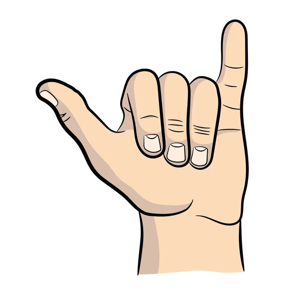 Ícono shaka. colgar signo de mano suelta y símbolo, Mano Shaka, símbolo shaka — Vector de stock