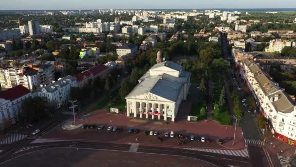 La ciudad de Chernigov Ucrania vista panorámica aérea. — Vídeo de stock